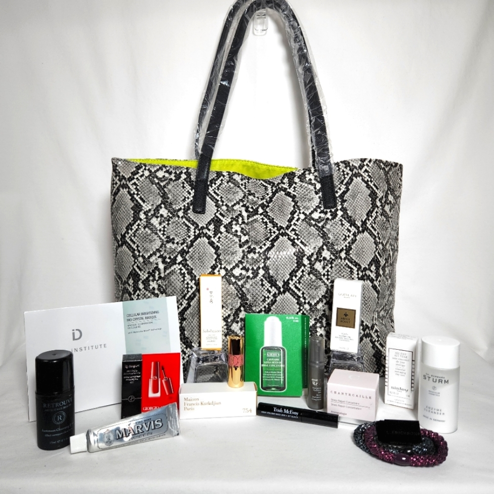Bergdorf Snakeskin Pattern Tote Bag No Cosmetics Just The Bag. Very Nice New